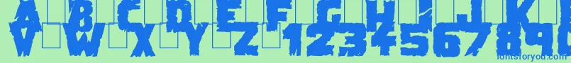 fuente DemolitionCrackBlack – Fuentes Azules Sobre Fondo Verde