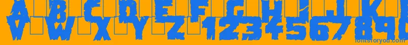 DemolitionCrackBlack Font – Blue Fonts on Orange Background