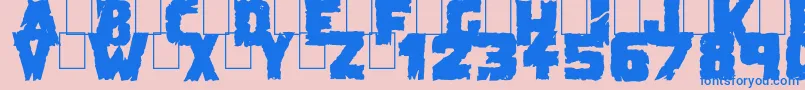 DemolitionCrackBlack-fontti – siniset fontit vaaleanpunaisella taustalla