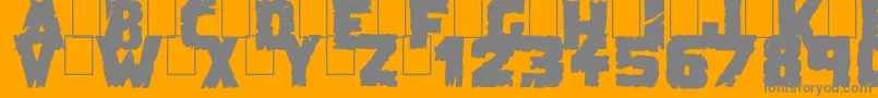 DemolitionCrackBlack-fontti – harmaat kirjasimet oranssilla taustalla