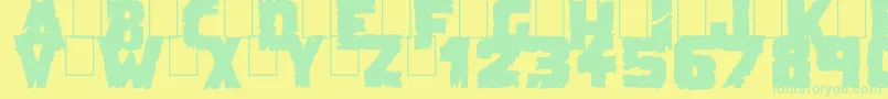 DemolitionCrackBlack Font – Green Fonts on Yellow Background