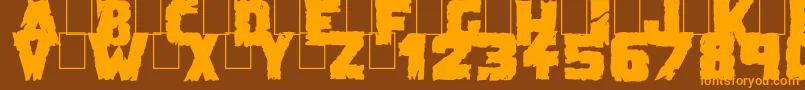 fuente DemolitionCrackBlack – Fuentes Naranjas Sobre Fondo Marrón