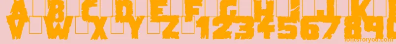 DemolitionCrackBlack Font – Orange Fonts on Pink Background