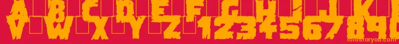 Więcej informacji o czcionce DemolitionCrackBlack Czcionka DemolitionCrackBlack – pomarańczowe czcionki na czerwonym tle