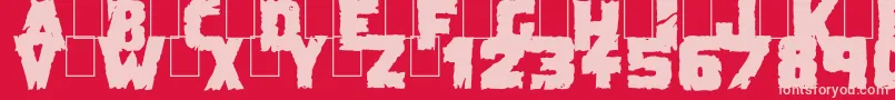 DemolitionCrackBlack Font – Pink Fonts on Red Background