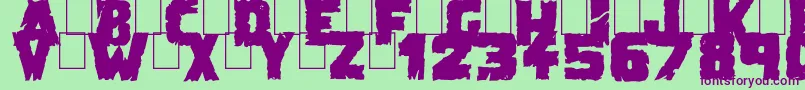 Шрифт DemolitionCrackBlack – фиолетовые шрифты на зелёном фоне