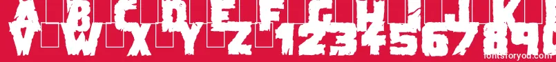 DemolitionCrackBlack Font – White Fonts on Red Background