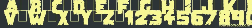 Weitere Informationen zur DemolitionCrackBlack-Schriftart DemolitionCrackBlack-Schriftart – Gelbe Schriften auf schwarzem Hintergrund