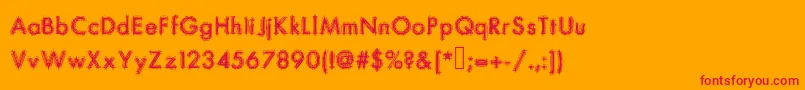 フォントPandemic – オレンジの背景に赤い文字