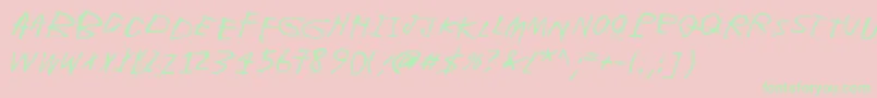 WhispersInTheDark-Schriftart – Grüne Schriften auf rosa Hintergrund