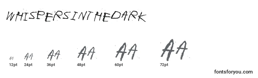 Размеры шрифта WhispersInTheDark