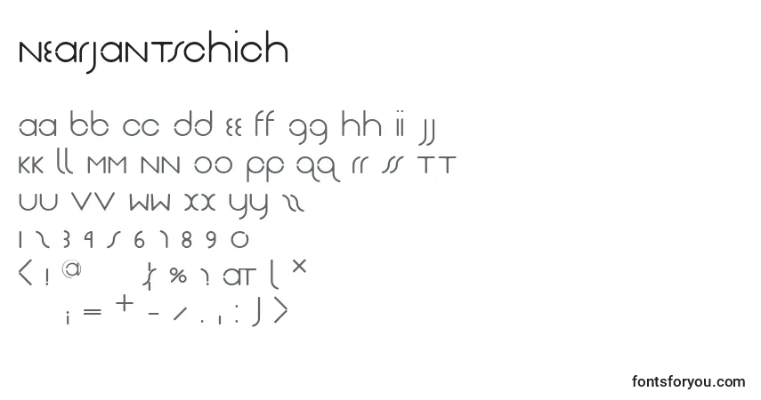 Nearjantschichフォント–アルファベット、数字、特殊文字