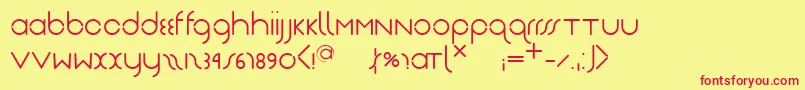 Nearjantschich Font – Red Fonts on Yellow Background