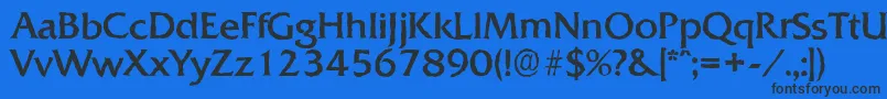 Шрифт QuadratantiqueRegular – чёрные шрифты на синем фоне