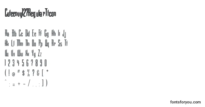 Шрифт Cuteenvy127RegularTtcon – алфавит, цифры, специальные символы