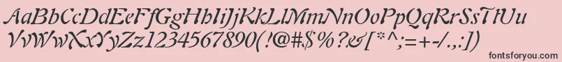 Шрифт PaletteSsiItalic – чёрные шрифты на розовом фоне
