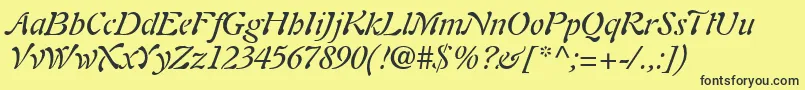 PaletteSsiItalic-Schriftart – Schwarze Schriften auf gelbem Hintergrund