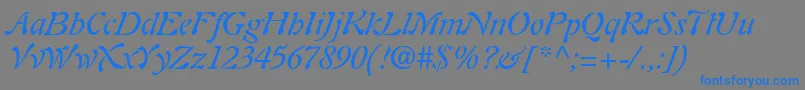 PaletteSsiItalic-Schriftart – Blaue Schriften auf grauem Hintergrund