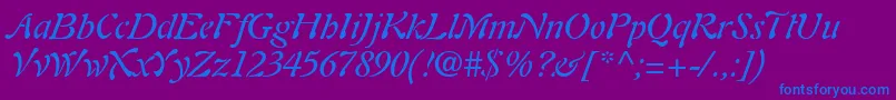 PaletteSsiItalic Font – Blue Fonts on Purple Background