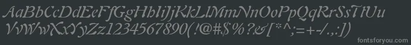 Шрифт PaletteSsiItalic – серые шрифты на чёрном фоне