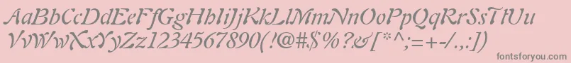 Шрифт PaletteSsiItalic – серые шрифты на розовом фоне