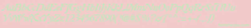 Шрифт PaletteSsiItalic – зелёные шрифты на розовом фоне