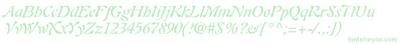 Шрифт PaletteSsiItalic – зелёные шрифты на белом фоне