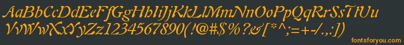 PaletteSsiItalic Font – Orange Fonts on Black Background