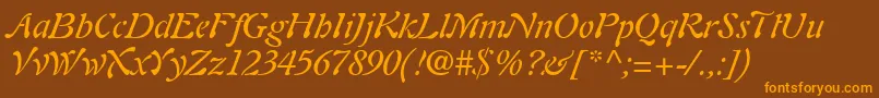 Шрифт PaletteSsiItalic – оранжевые шрифты на коричневом фоне