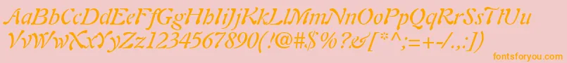 PaletteSsiItalic Font – Orange Fonts on Pink Background