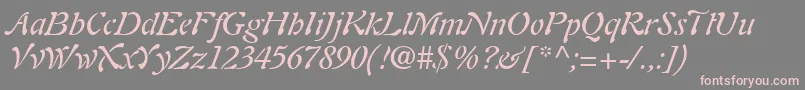 Шрифт PaletteSsiItalic – розовые шрифты на сером фоне