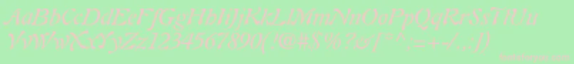 Шрифт PaletteSsiItalic – розовые шрифты на зелёном фоне