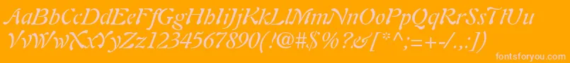 Шрифт PaletteSsiItalic – розовые шрифты на оранжевом фоне