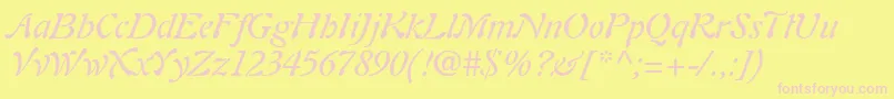 PaletteSsiItalic Font – Pink Fonts on Yellow Background