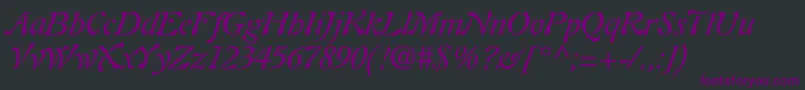 Шрифт PaletteSsiItalic – фиолетовые шрифты на чёрном фоне