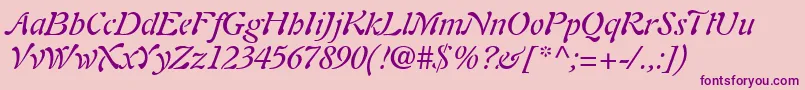PaletteSsiItalic-Schriftart – Violette Schriften auf rosa Hintergrund