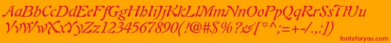 Шрифт PaletteSsiItalic – красные шрифты на оранжевом фоне