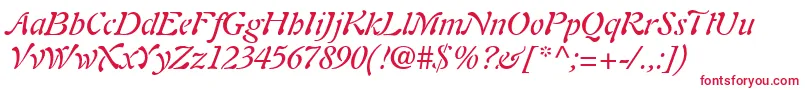 PaletteSsiItalic Font – Red Fonts on White Background