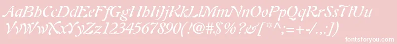 Шрифт PaletteSsiItalic – белые шрифты на розовом фоне