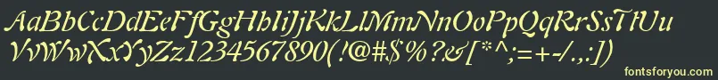 PaletteSsiItalic Font – Yellow Fonts on Black Background