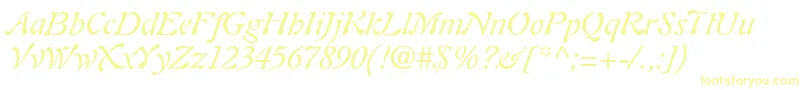 Шрифт PaletteSsiItalic – жёлтые шрифты на белом фоне