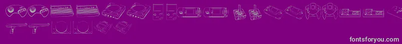 fuente Vintagevideogames – Fuentes Verdes Sobre Fondo Morado