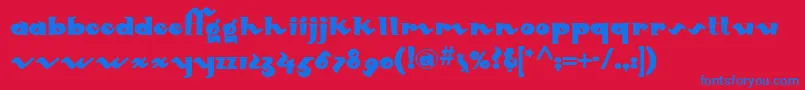 Mondo ffy Font – Blue Fonts on Red Background