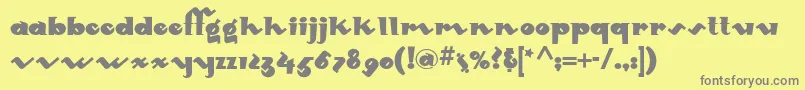 Mondo ffy Font – Gray Fonts on Yellow Background