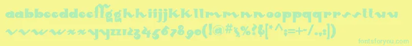 Mondo ffy Font – Green Fonts on Yellow Background
