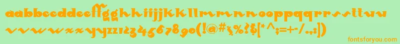 Mondo ffy Font – Orange Fonts on Green Background