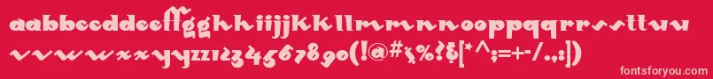 Mondo ffy Font – Pink Fonts on Red Background