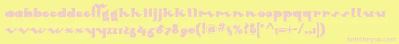 Mondo ffy Font – Pink Fonts on Yellow Background