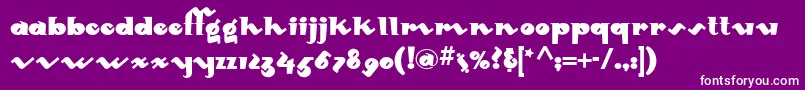 Mondo ffy-Schriftart – Weiße Schriften auf violettem Hintergrund