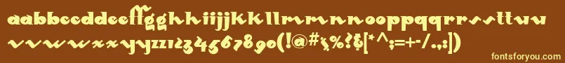 Mondo ffy Font – Yellow Fonts on Brown Background